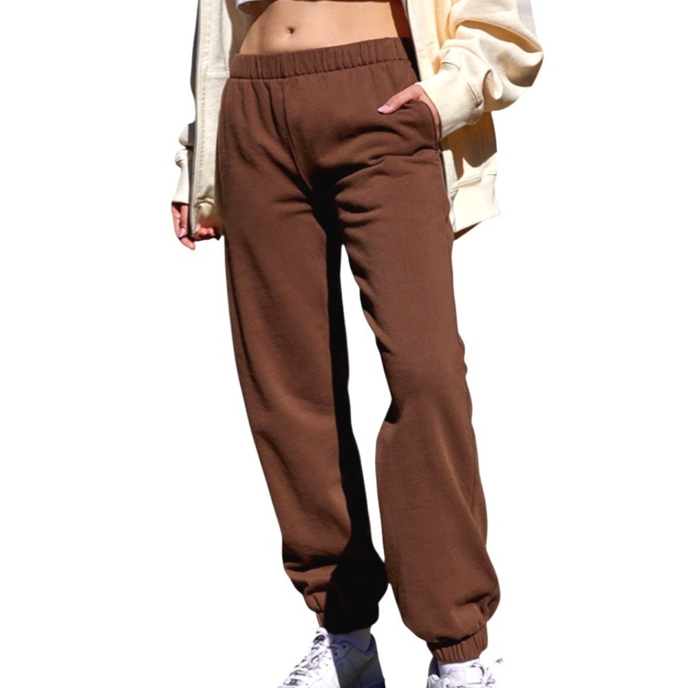 J JOHN GALT Brandy Melville BROWN ROSA SWEATPANTS JOGGERS Pockets OS/XS/S/M
